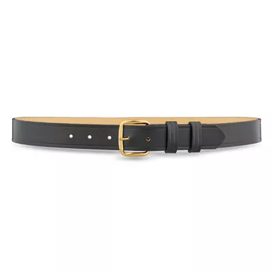 1-1/4"" Plain Leather Garrison Belt With Gold Buckle-1411-60-9012