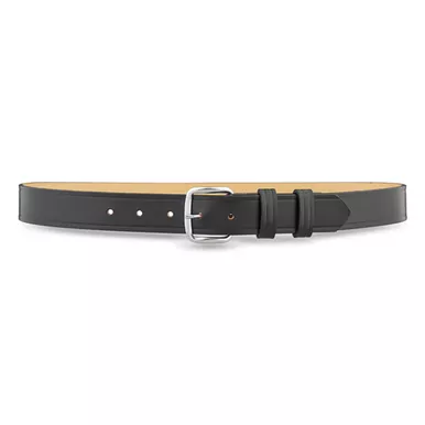 1-1/4"" Plain Leather Garrison Belt With Nickel Buckle-1411-60-9011