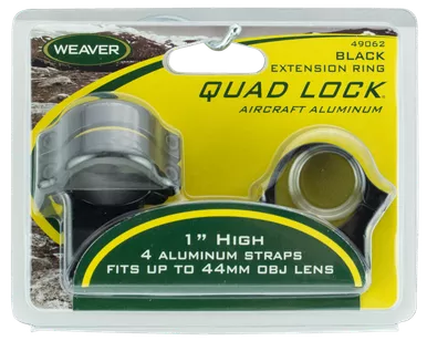 1 Ring Quad Lock High Ext Black, Clam-49062-49062