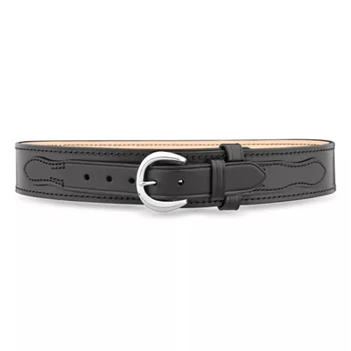 2-1/4"" Plain Leather River Belt With Nickel Buckle-1111-44-9041
