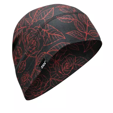 Zan Helmet Liner/beanie Sportflex Series Red & Black Roses-WHLL206
