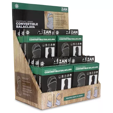 Zan Prepack Display - Sport Flex Convertible Balaclava-DISPF-ZCBSFBK-DISPF-ZCBSFBK